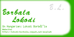 borbala lokodi business card